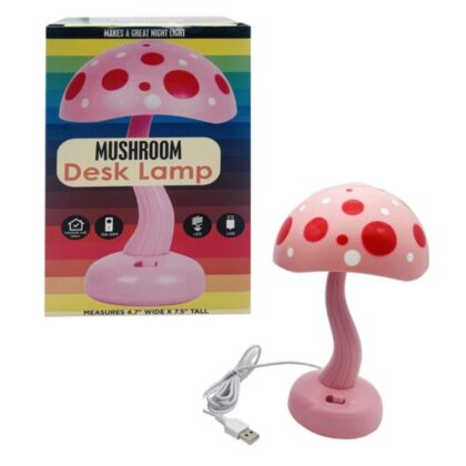7.5" White LED USB-Powered Mushroom Desk Lamp