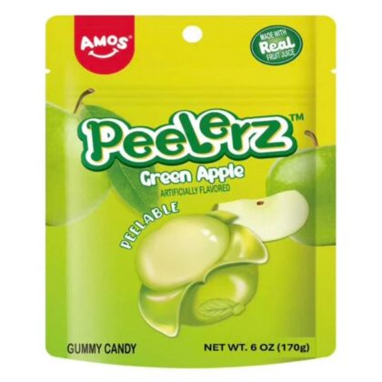 AMOS Peelerz Green Apple Gummy Candy 6oz