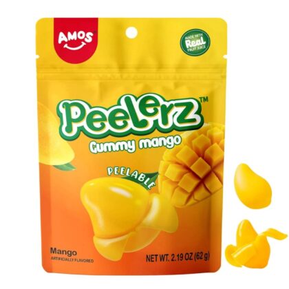 Amos Peelerz Mango Gummy Candy Peelable 3D Mango-Shaped Gummy