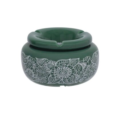 5-Inch Green Pasley Moroccan Ceramic Ashtray