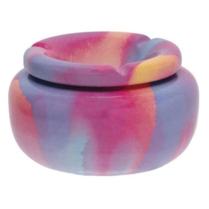 Moroccan Ceramic Ashtray - Painted Pastel - 5" - Lightweight and durable with built-in rests for tidy space