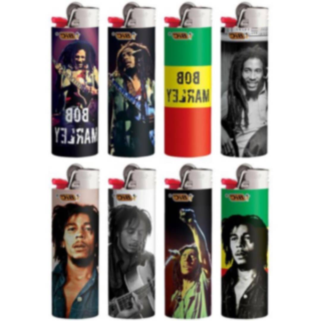 BIC Limited Bob Marley Lighters - Set of 8 durable disposable lighters with special edition design