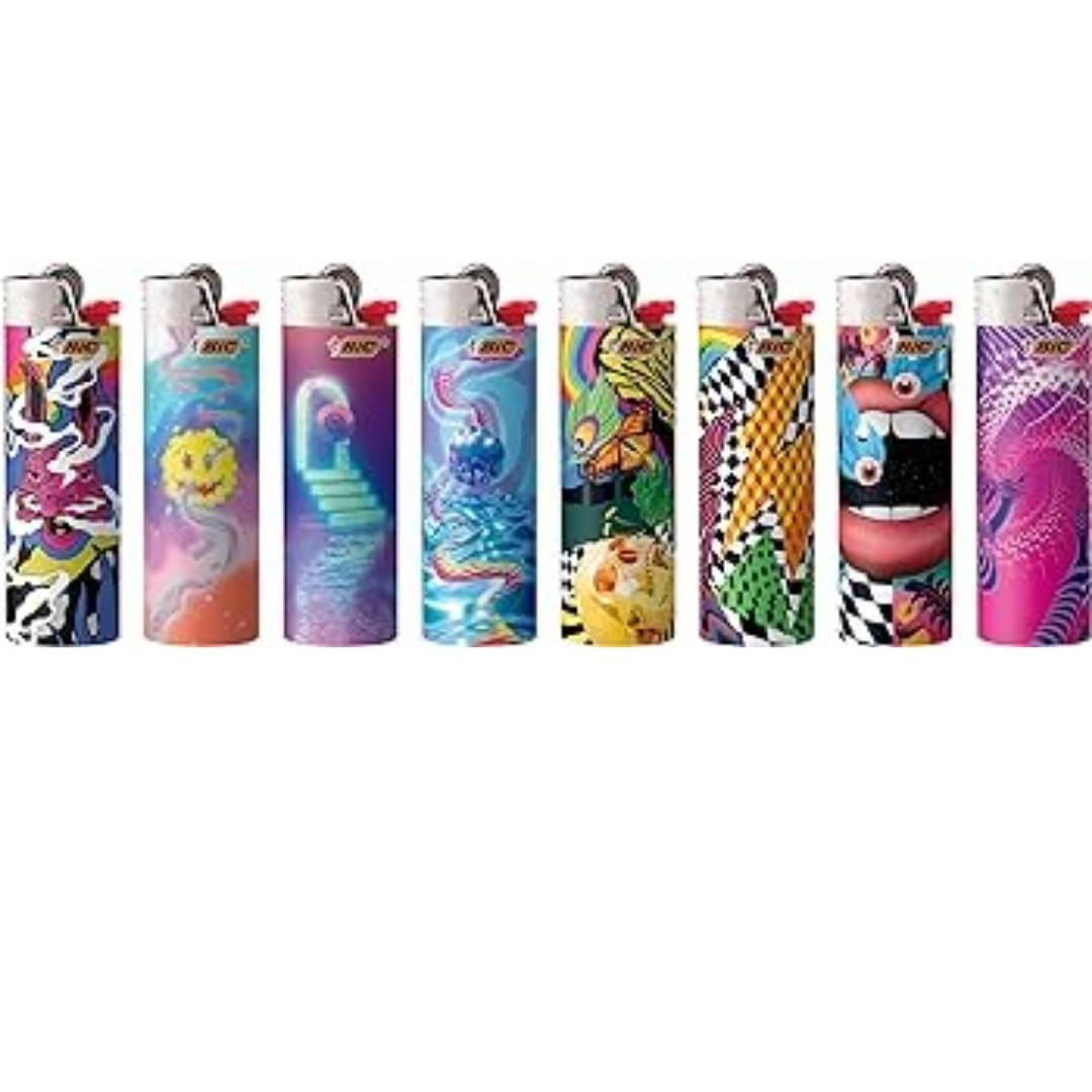BIC Limited Prismatic Lighters - 8 Pack - Colorful Disposable Pocket Lighters