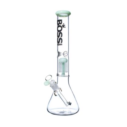 Boss 16" Beaker Tree Perc Aqua Glass Water Pipe