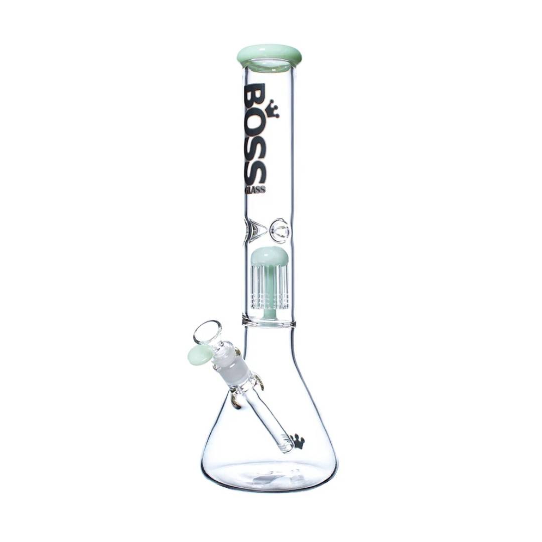 Boss 16" Beaker Tree Perc Aqua Glass Water Pipe