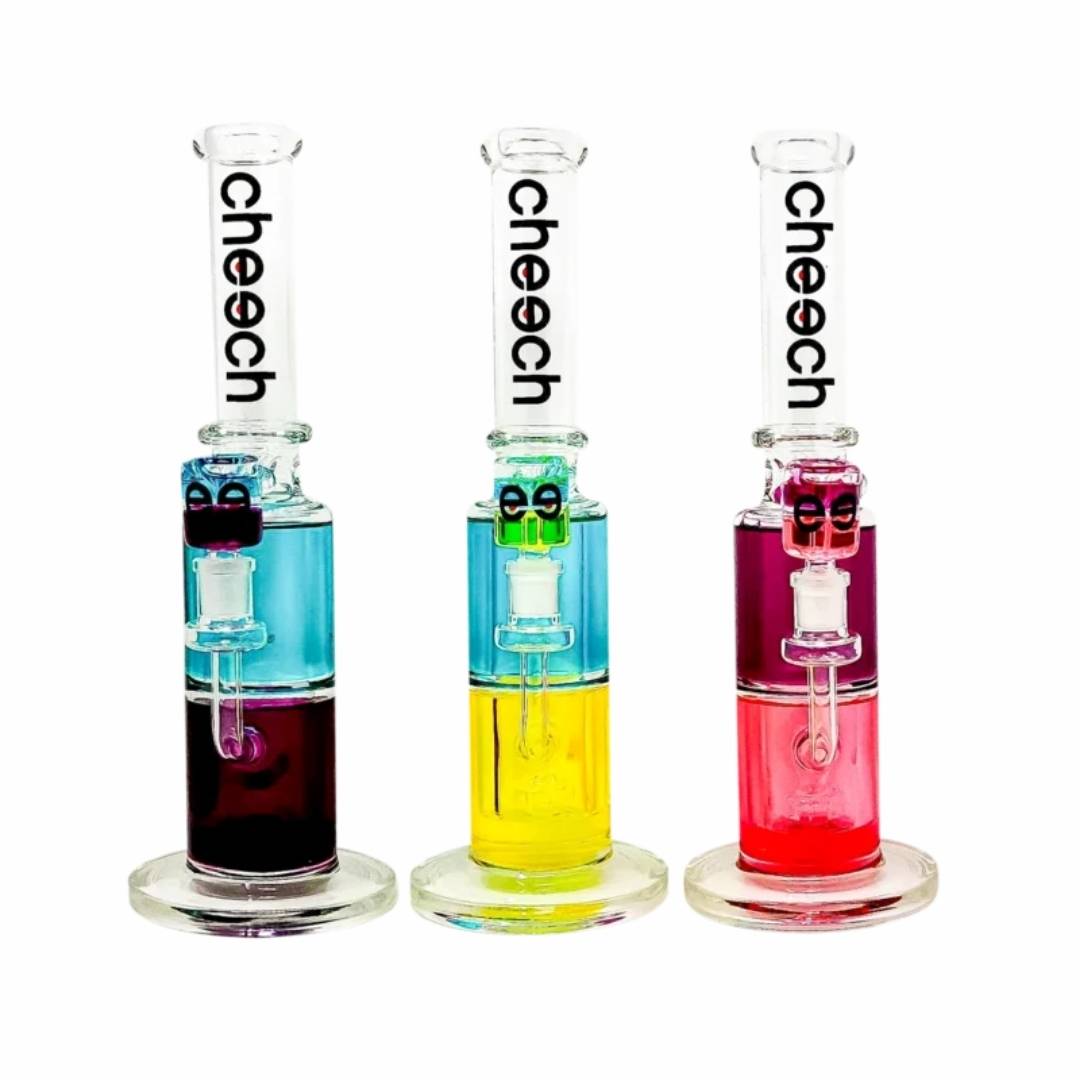 Cheech Glass TWO-TONE Glycerin Water Pipe Teal/Yellow 13"
