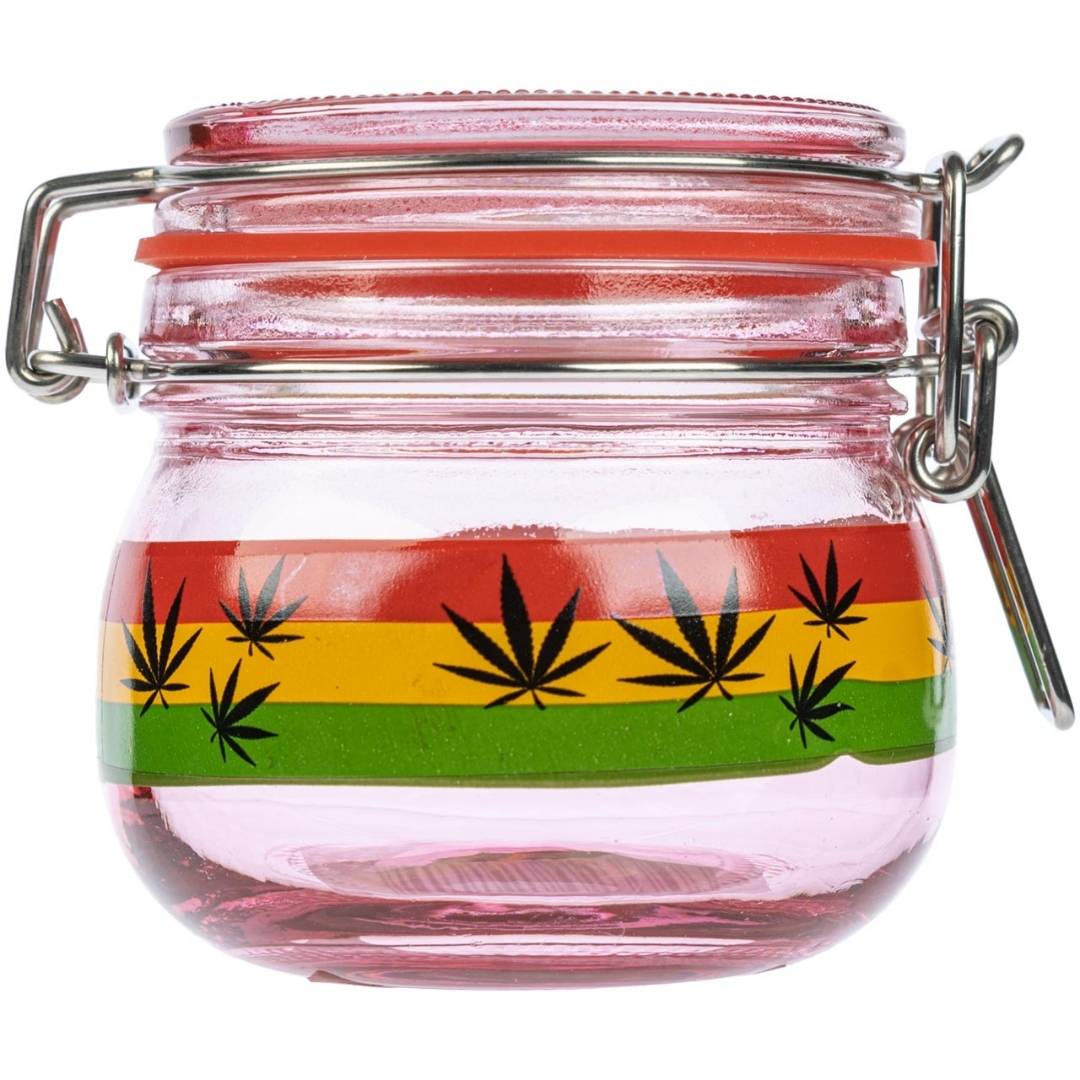 Dank Tank Rasta Leaf Small 1/8oz Glass Stash Jar