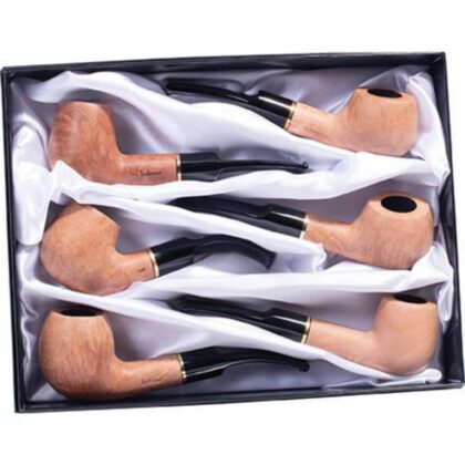 Deluxe Pipe - Sherlock - All-in-one pipe lighter combo with wood grain finish