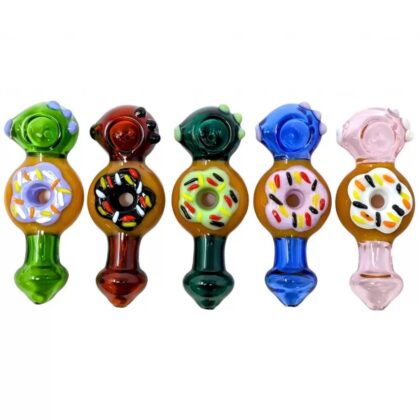 Donut Worry Be Happy Hand Pipe - Teal