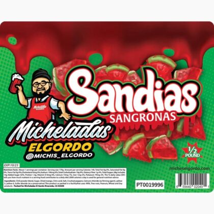 Micheladas El Gordo Sandias Sagronas Watermelon Gummies