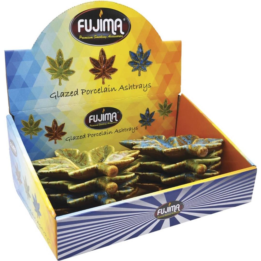 Fujima Porcelain Leaf Shape Ashtray