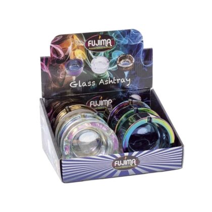Fujima Anodized Finish Glass Round Ashtray