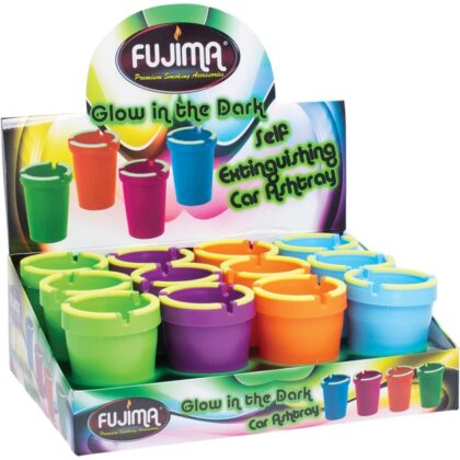 Fujima Self-Extinguishing Glow Ashtray - Smoking On-The-Go - Plastic - 6 Assorted Styles