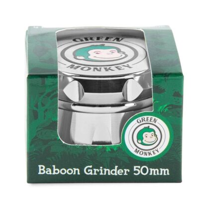 Green Monkey Baboon Crown Grinder 50mm Silver