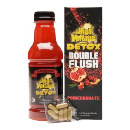 High Voltage Detox Double Flush Liquid & Capsules in Pomegranate flavor