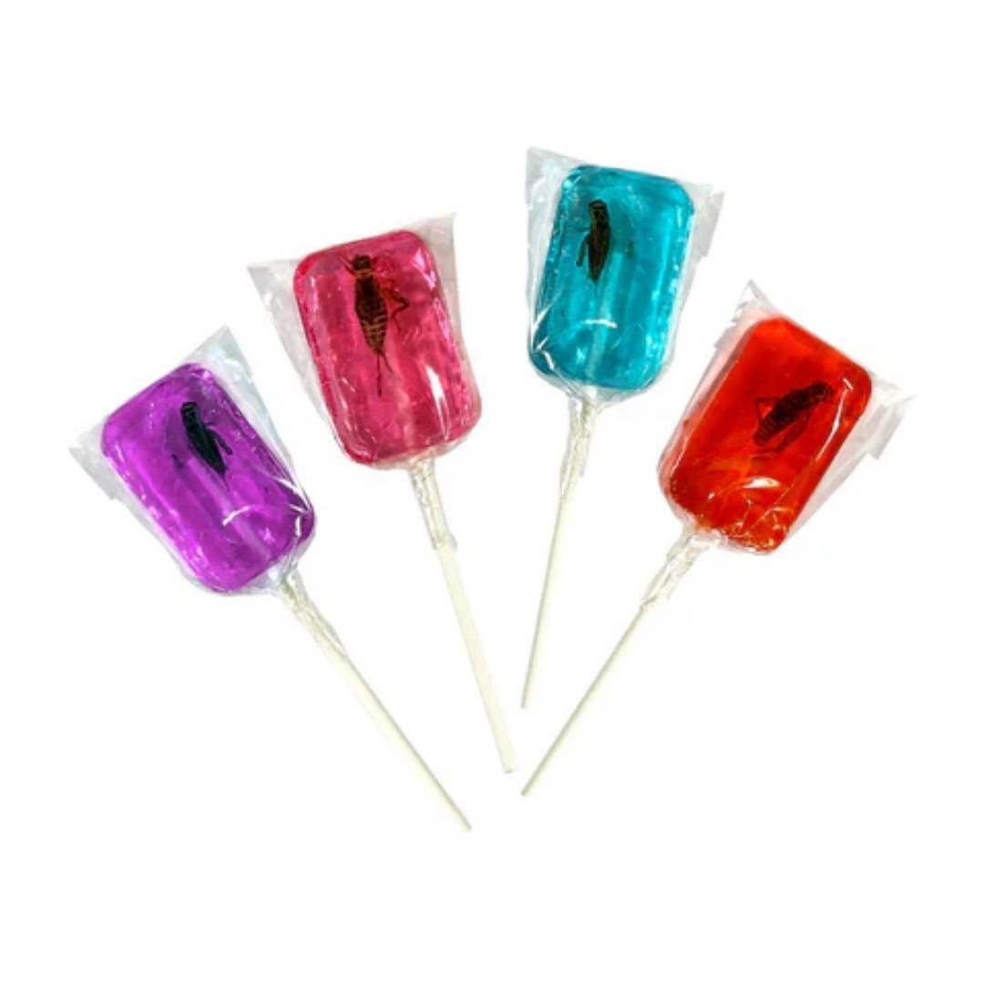 Hotlix Cricket Suckers Pack of 4 - Unique Lollipops with Real Crickets