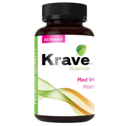 Krave Red Vein Kratom Capsules - 75 Caps - Red Vein