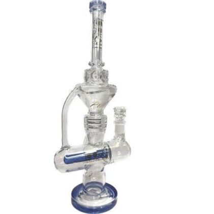 Lookah 15.5" Inline Mulit Perc Water Pipe in jade blue