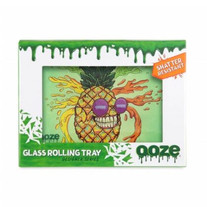 Ooze Rolling Tray - Shatter Resistant Glass - Mr. Pineapple - Small
