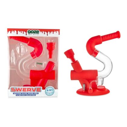 Ooze Swerve Silicone Water Pipe in Scarlet color