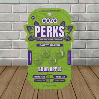 Dozo Perks Sour Apple 50mg 7-Hydroxymitragynine Tablets