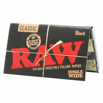 RAW Black Single Wide Double Feed Rolling Papers - 100ct