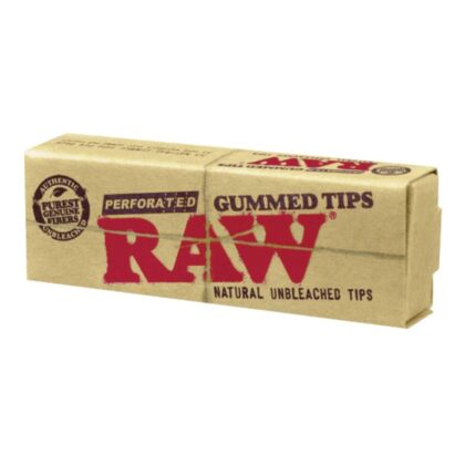 RAW Perforated Gummed Tips - 24 Packs of 33 Tips - Unbleached