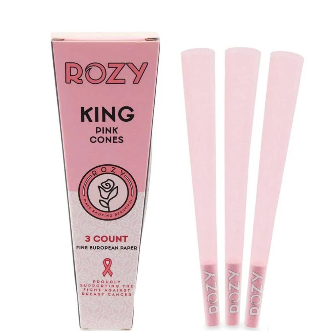Rozy Pink King Size Pre-Rolled Cones - 3-Pack