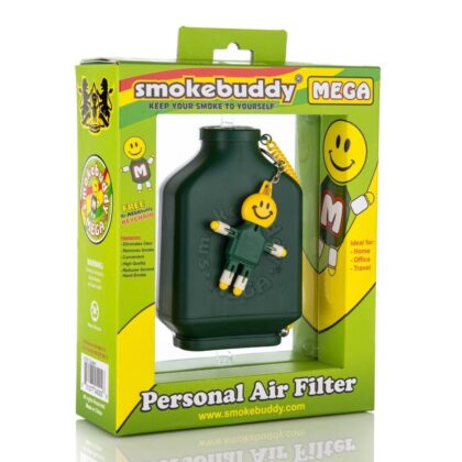Smoke Buddy Mega Green Personal Air Filter with LED Light Keychain