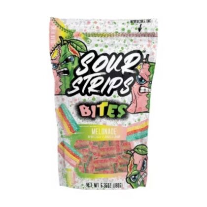 Sour Strips Bites Melonade - Chewy Watermelon Pink Lemonade Candy