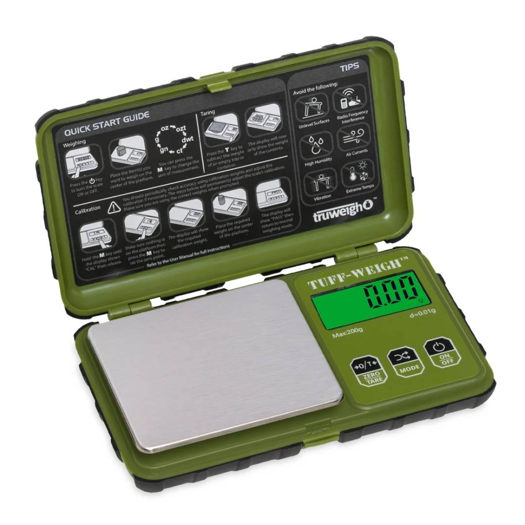 Truweigh Tuff-Weigh Digital Mini Pocket Scale - 100g x 0.01g - Army Green