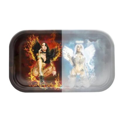 V Syndicate Devil vs Angel Hybrid Rolling Tray - Metal Ashtray