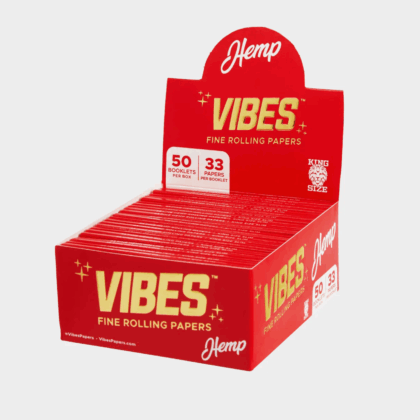 VIBES Papers Box - King Size Slim - Organic Hemp Rolling Papers