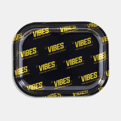 VIBES Signature Metal Rolling Tray - Black / Small