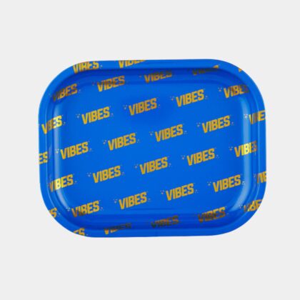 VIBES Signature Metal Rolling Tray in Blue Large