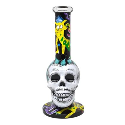 10.5" Monster Graphics Spooky Skull Water Pipe