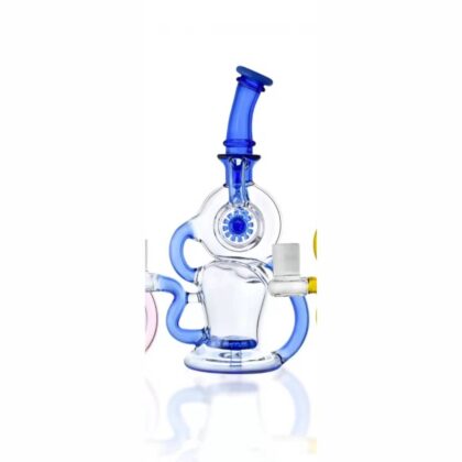 Blue 9" Gearhead Showerhead Perc Recycler Water Pipe