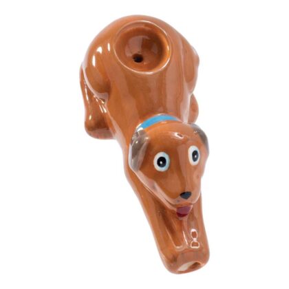 Wacky Bowlz 3.5" Ceramic Pipe - Brown Dog