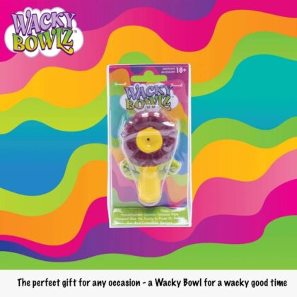 Wacky Bowlz Ceramic Pipe Flower Purple 3.5"