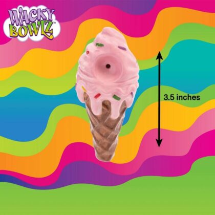 Wacky Bowlz Ceramic Pipe Ice Cream Pink 3.5 Inch