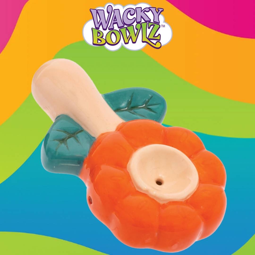 Wacky Bowlz Ceramic Pipe - Flower Mushroom - 3.5 Inch