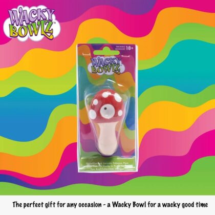 Wacky Bowlz 3.5 Inch Ceramic Pipe in Mushroom Red