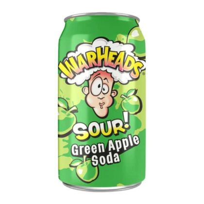 Warheads Sour Green Apple Soda Can