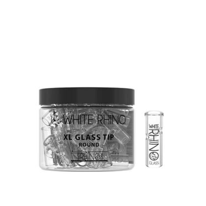 White Rhino XL Round Glass Rolling Tip - Glass Smoking Accessory