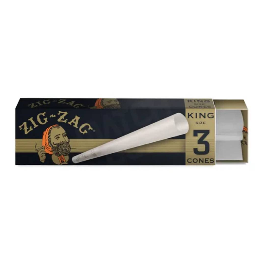 Zig Zag King Size Ultra Thin Paper Cones - 3-Pack